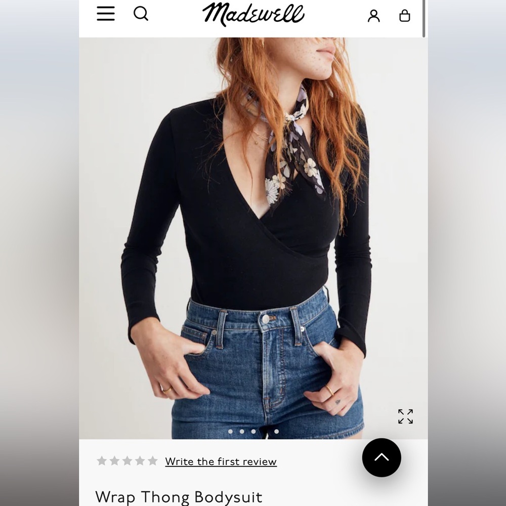 Madewell Black V-Neck Bodysuit